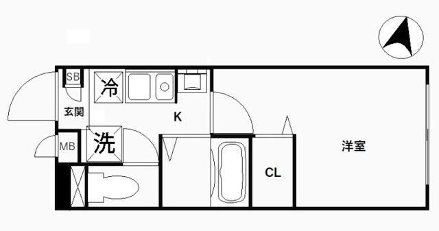 CREAL王子ノース(1K/4階)の間取り写真