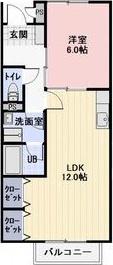 SURPLUSIIPARK SIDE BLUE(1LDK/1階)の間取り写真