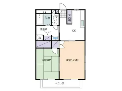 MBエクセレントII(2DK/1階)の間取り写真