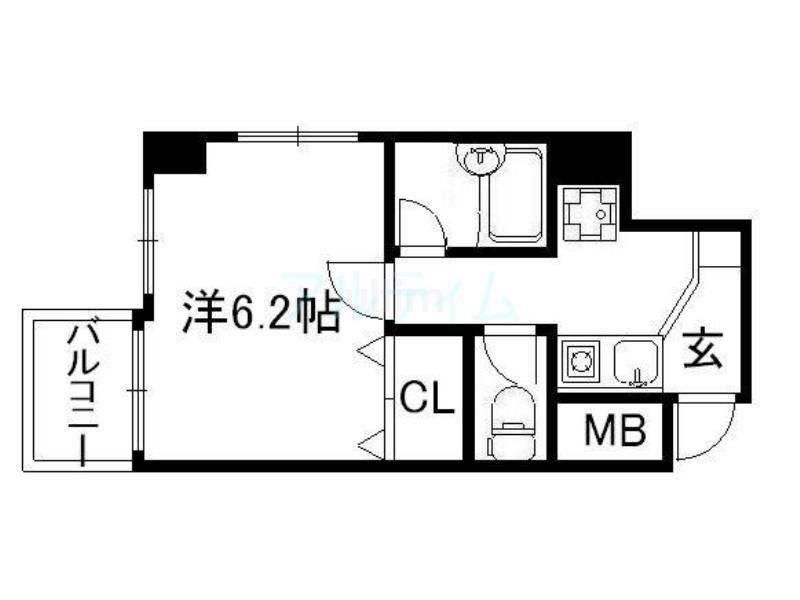 ベラジオ四条堀川(1K/10階)の間取り写真