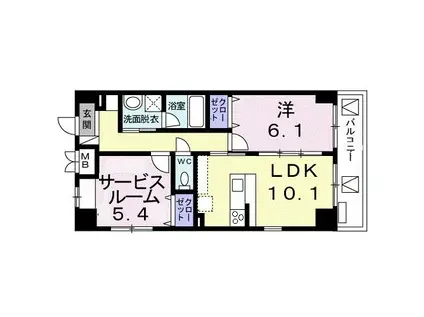 コライユ常盤(1LDK/5階)の間取り写真