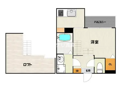 WIN CREST桜並木(1K/2階)の間取り写真