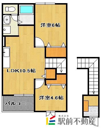 レンツK(2LDK/2階)の間取り写真