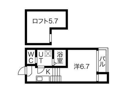 デザイナーズコーポ名北(1K/1階)の間取り写真