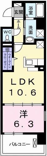 ポーシェガーデン3(1LDK/9階)の間取り写真