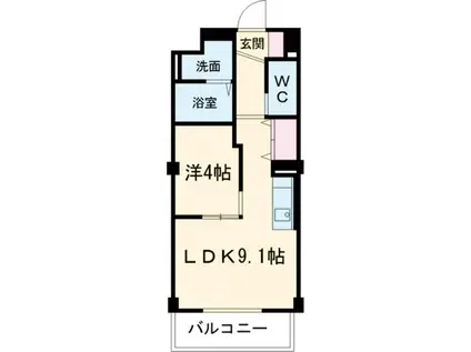 アニヴァーサリー27(1LDK/2階)の間取り写真