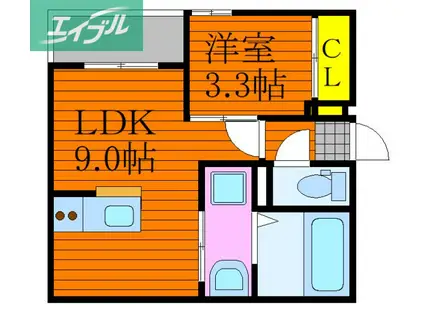 REGALEST 東島田III(1LDK/2階)の間取り写真