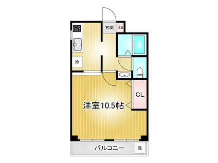 第72プロスパービル(1K/2階)の間取り写真