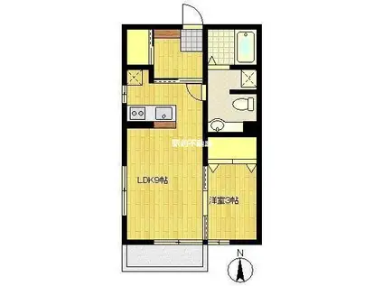 ルーチェ医大南(1LDK/1階)の間取り写真