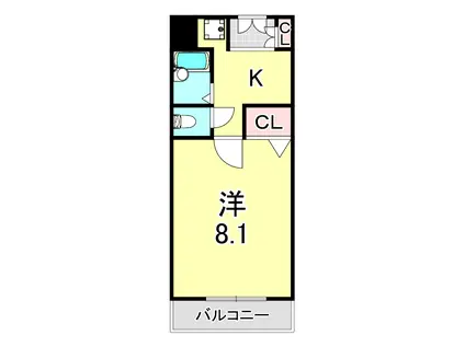 サテライト芦屋宮塚(1K/1階)の間取り写真