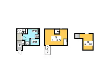 アルナイル(ワンルーム/1階)の間取り写真