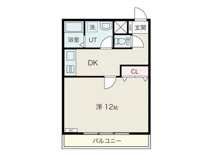 プレステージA(1DK/1階)の間取り写真