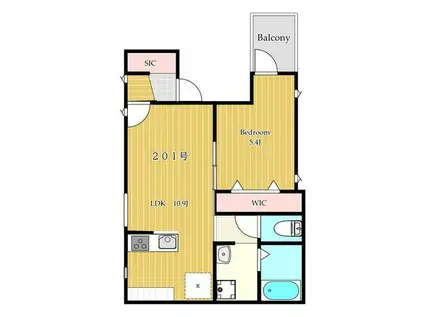 サウスERN APARTMENT 星川(1LDK/2階)の間取り写真