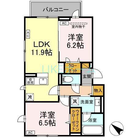 レジデンスヒルトップX XI X(2LDK/3階)の間取り写真