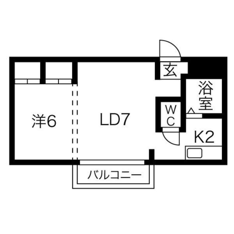 メゾンドゥジュリアン(1LDK/4階)の間取り写真
