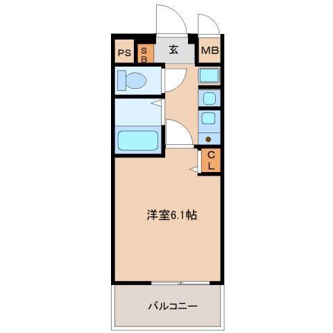 エステムコート神戸西II(1K/2階)の間取り写真