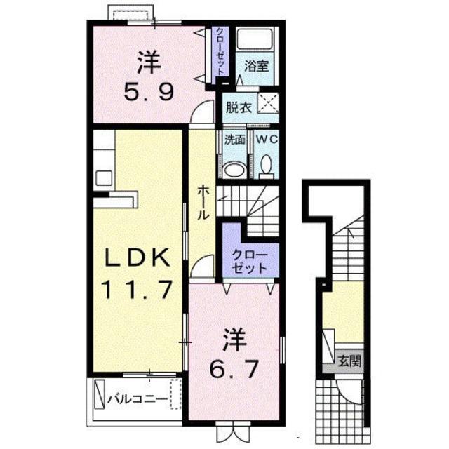 パークサイド(2LDK/2階)の間取り写真