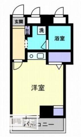 アディオ錦町(ワンルーム/2階)の間取り写真