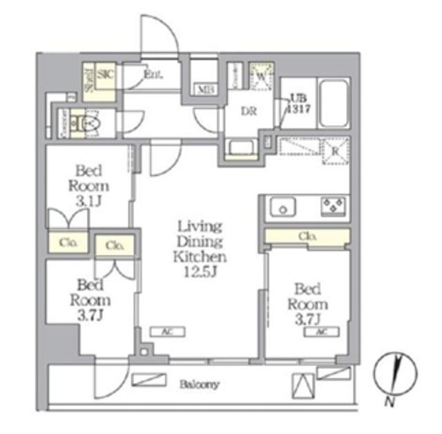 NOGATA RESIDENCE(3LDK/2階)の間取り写真