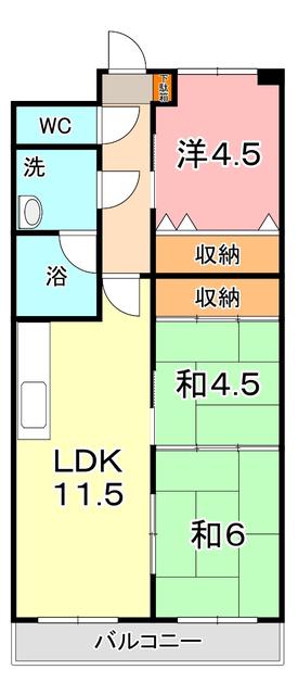グランコート21(3LDK/4階)の間取り写真