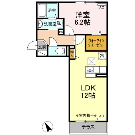セジュールメグ(1LDK/1階)の間取り写真