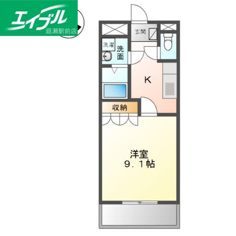 コンフィード(1K/1階)の間取り写真