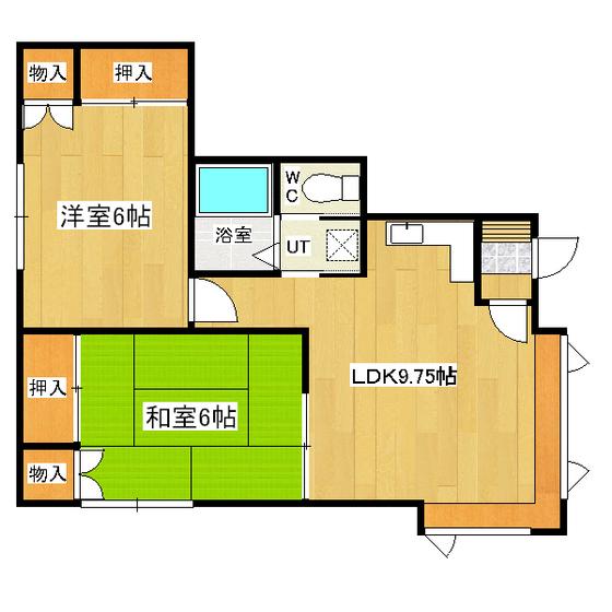 第11ツチヤハイツ(2LDK/1階)の間取り写真