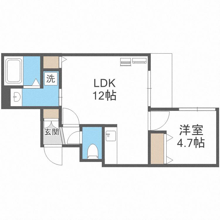 AMBITION NAKAJIMA PARKアンビションナカジマパー(1LDK/1階)の間取り写真