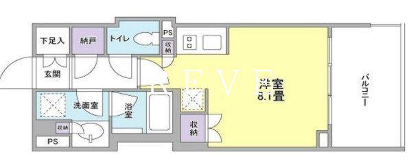 クローバー神田紺屋町(ワンルーム/9階)の間取り写真