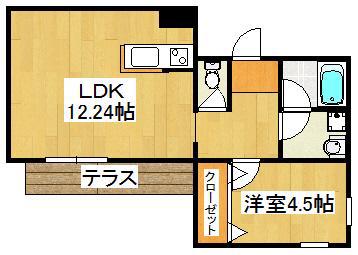 ALFRESCO(1LDK/1階)の間取り写真
