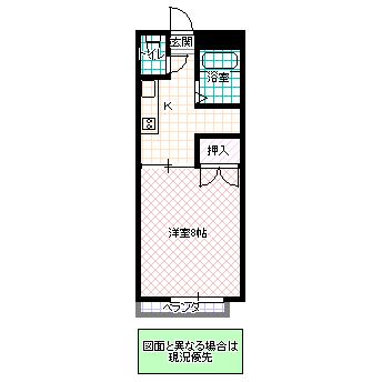 サンシャイン東海 A棟(1K/2階)の間取り写真
