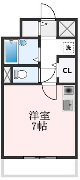 プランドールマサキ(ワンルーム/5階)の間取り写真