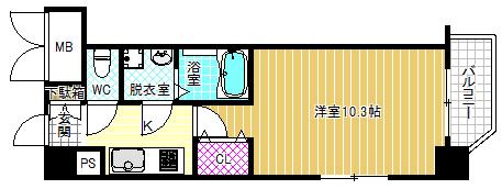 エスリード福島第5(1K/2階)の間取り写真