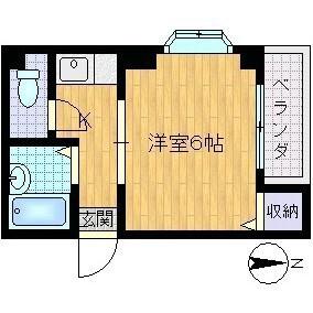 グレース上本町(1K/1階)の間取り写真