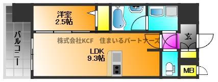 グランフォーレ久留米駅プレミア(1LDK/2階)の間取り写真