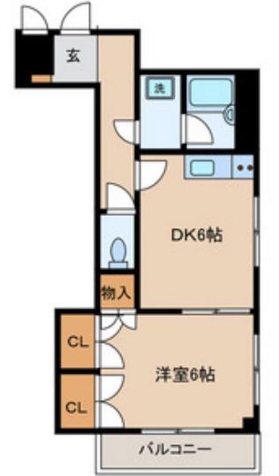 シュプレーム東金町(1DK/4階)の間取り写真