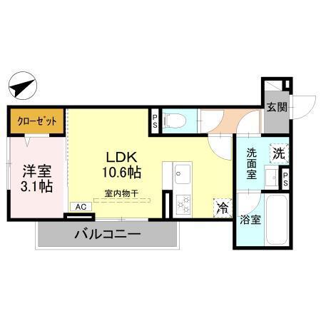D-GRAN本町(1LDK/3階)の間取り写真