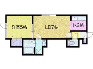 ミアール弥生(1LDK/3階)の間取り写真
