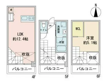 スペチアーレ420(1LDK/5階)の間取り写真