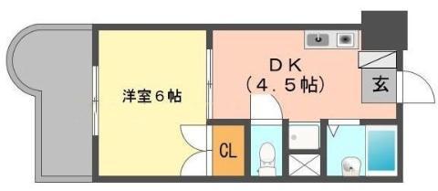 メゾン石原(1DK/5階)の間取り写真