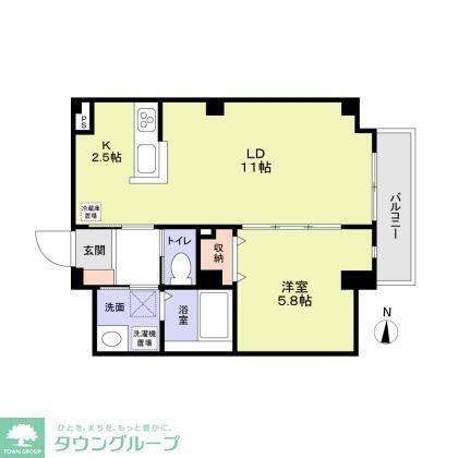 オルキス北千住(1LDK/1階)の間取り写真