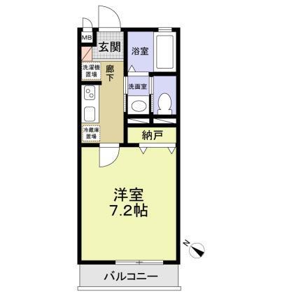 ブレジオ祥(1K/3階)の間取り写真