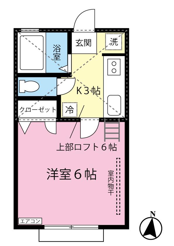 ID壱番館(1K/1階)の間取り写真