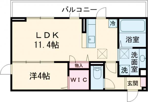 イーストプレイス須屋(1LDK/1階)の間取り写真