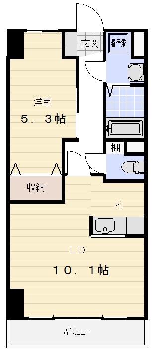 アーバンヒルズ城山1号館(1LDK/4階)の間取り写真