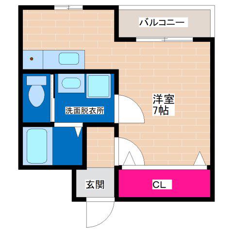 ウェルバート瓜破(1K/3階)の間取り写真