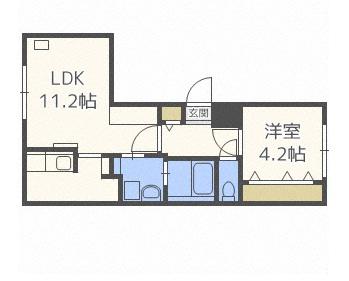 サルヴァトーレ発寒中央駅前(1LDK/4階)の間取り写真