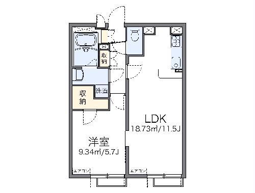 レオパレスプリマベーラ中台2(1LDK/3階)の間取り写真