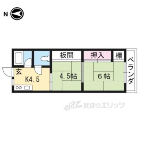 ベルフラール(2K/3階)の間取り写真