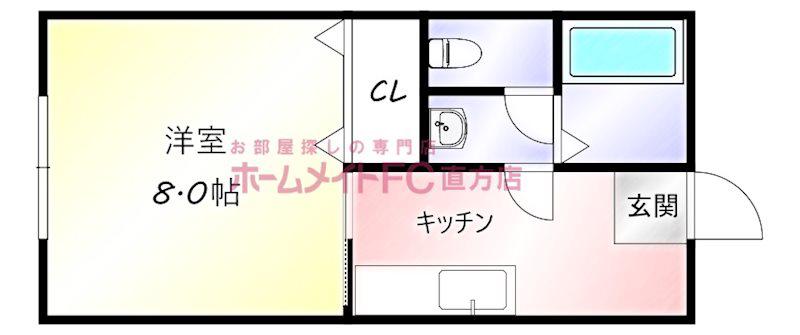 コーポあおい(1DK/2階)の間取り写真